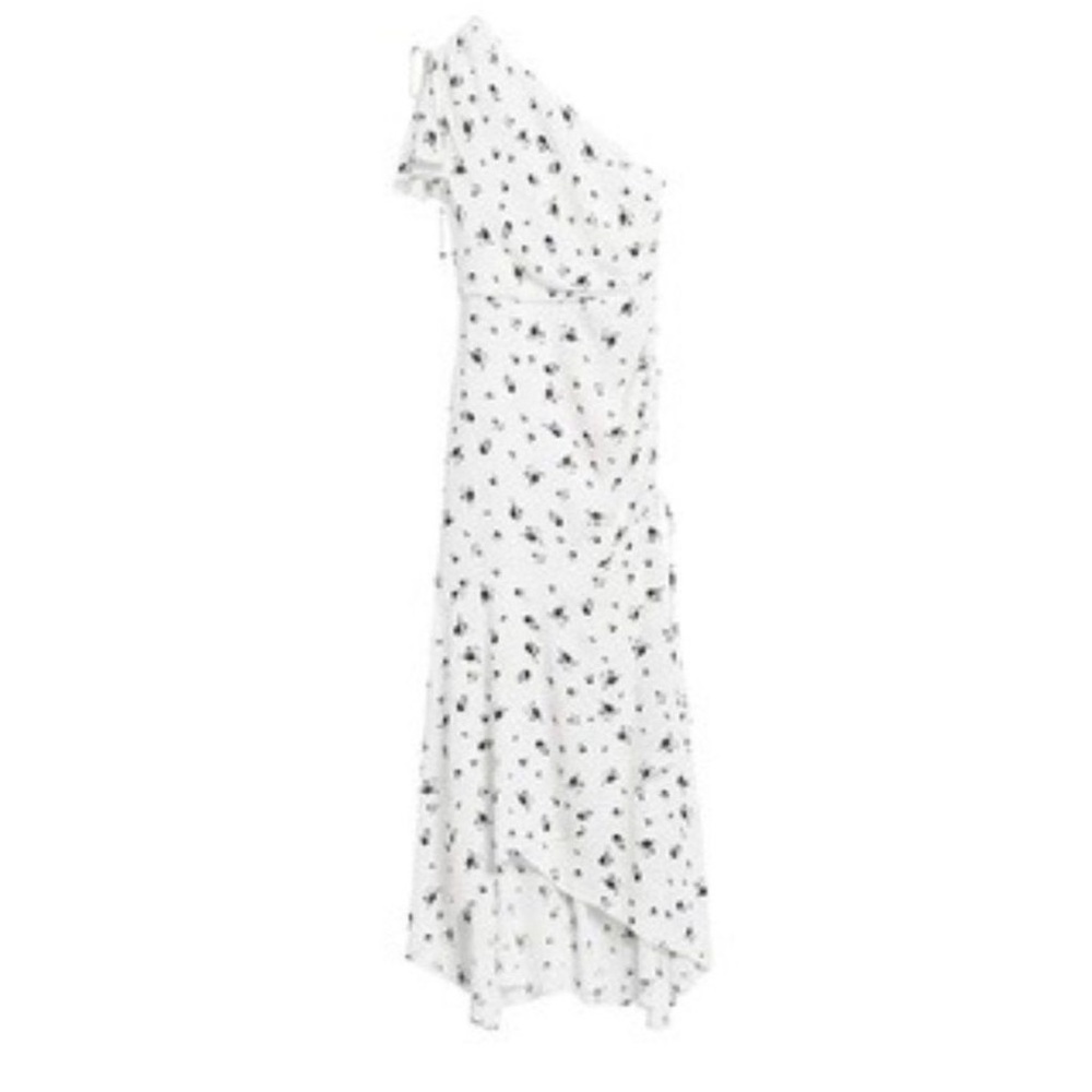 Banana Republic Black and white One-Shoulder Floral Maxi Dress